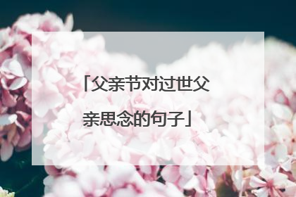 父亲节对过世父亲思念的句子