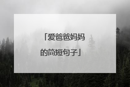 爱爸爸妈妈的简短句子