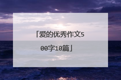 爱的优秀作文500字10篇