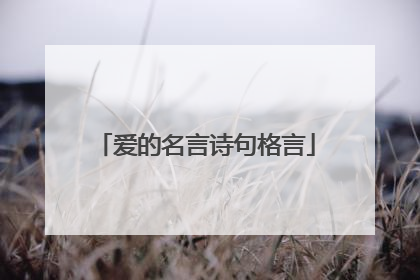 爱的名言诗句格言