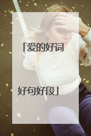 爱的好词好句好段
