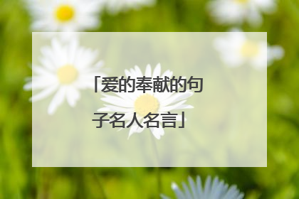 爱的奉献的句子名人名言