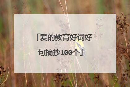 爱的教育好词好句摘抄100个