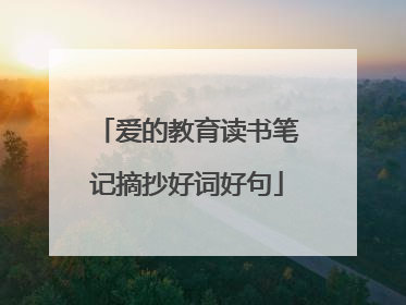 爱的教育读书笔记摘抄好词好句