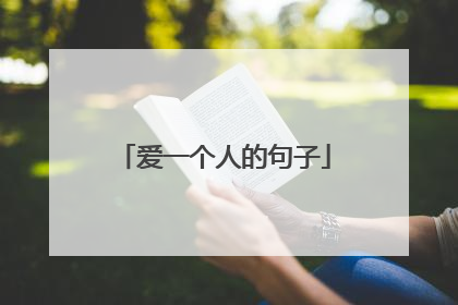 爱一个人的句子