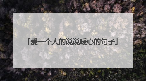 爱一个人的说说暖心的句子