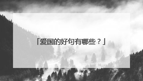 爱国的好句有哪些？