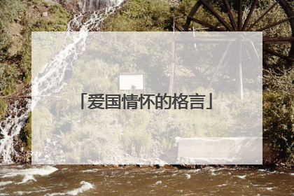 爱国情怀的格言