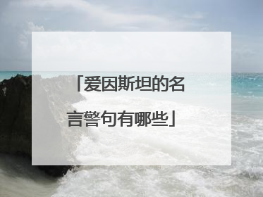 爱因斯坦的名言警句有哪些