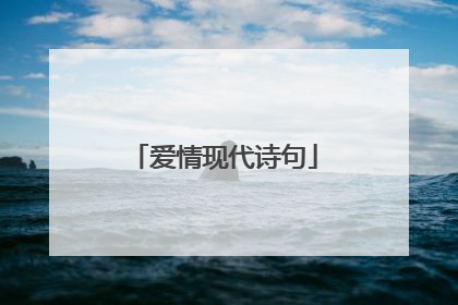 爱情现代诗句