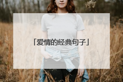 爱情的经典句子