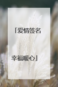 爱情签名幸福暖心