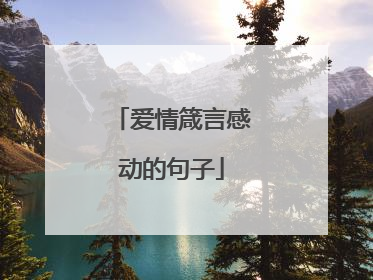 爱情箴言感动的句子