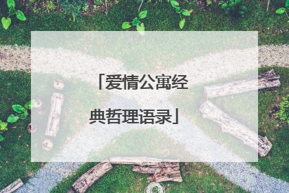 爱情公寓经典哲理语录