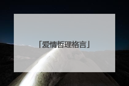 爱情哲理格言