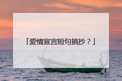 爱情宣言短句摘抄？