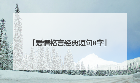 爱情格言经典短句8字