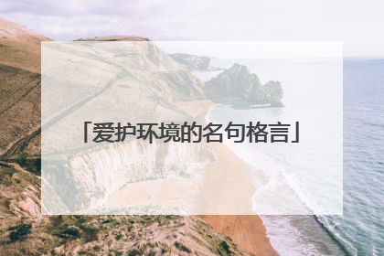 爱护环境的名句格言