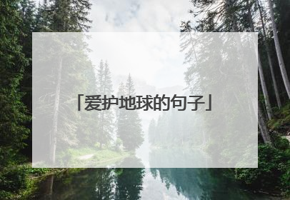 爱护地球的句子