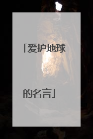 爱护地球的名言