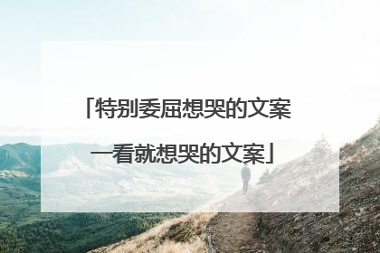 特别委屈想哭的文案 一看就想哭的文案