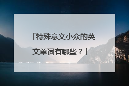 特殊意义小众的英文单词有哪些?