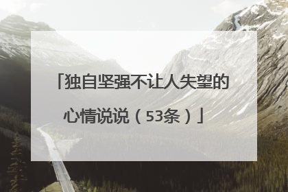 独自坚强不让人失望的心情说说(53条)