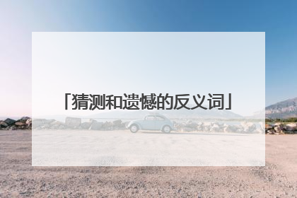 猜测和遗憾的反义词