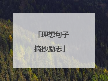 理想句子摘抄励志