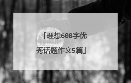 理想600字优秀话题作文5篇