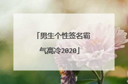 男生个性签名霸气高冷2020