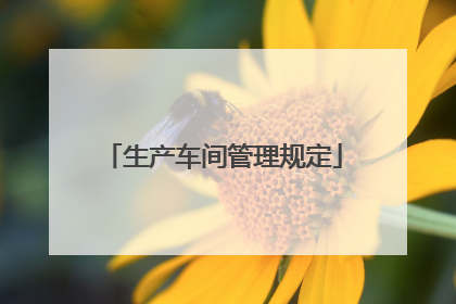 生产车间管理规定