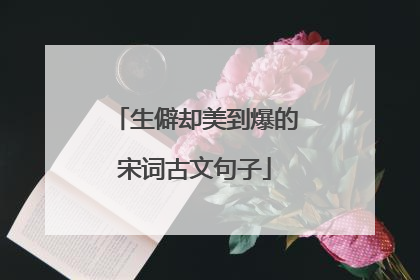 生僻却美到爆的宋词古文句子