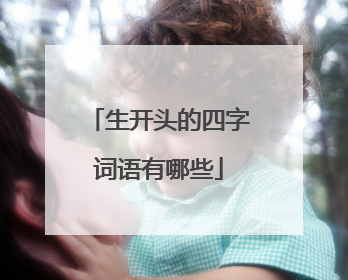 生开头的四字词语有哪些