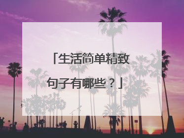 生活简单精致句子有哪些？