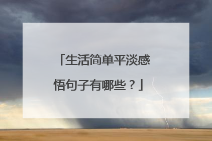 生活简单平淡感悟句子有哪些?