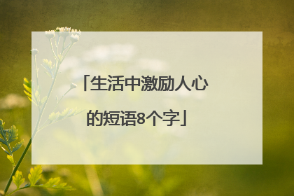 生活中激励人心的短语8个字