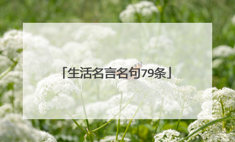 生活名言名句79条