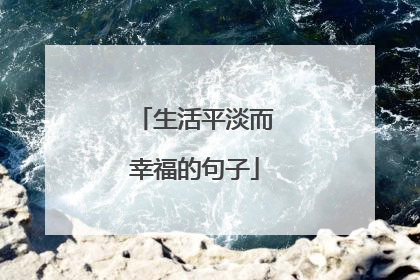 生活平淡而幸福的句子