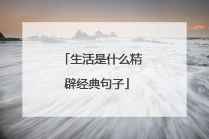 生活是什么精辟经典句子