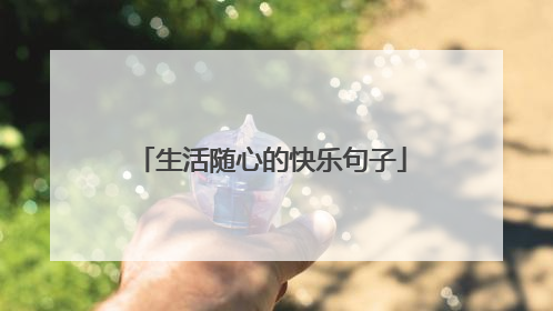 生活随心的快乐句子