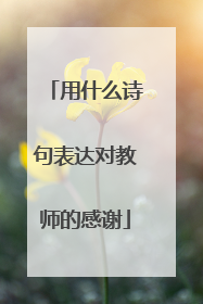 用什么诗句表达对教师的感谢