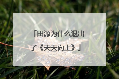 田源为什么退出了《天天向上》