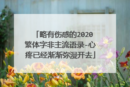 略有伤感的2020繁体字非主流语录-心疼已经渐渐弥漫开去