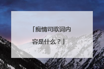 痴情司歌词内容是什么？