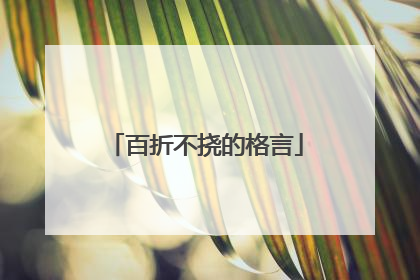 百折不挠的格言