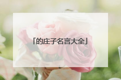 的庄子名言大全