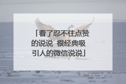 看了忍不住点赞的说说 很经典吸引人的微信说说