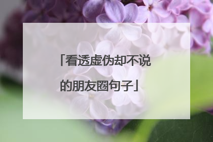 看透虚伪却不说的朋友圈句子