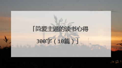 简爱主题的读书心得300字（10篇）